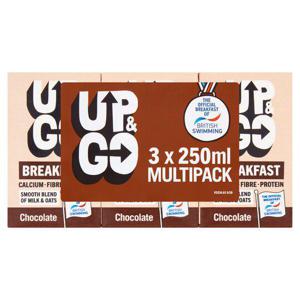 Up & Go Breakfast Chocolate Drink 3 X 250Ml