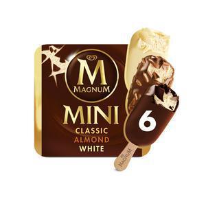 Magnum Mini Ice Cream, Classic, Almond & White 6x55ml