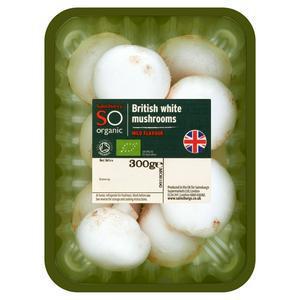 Sainsbury's White Closed Cup Mushrooms, SO Organic 300g