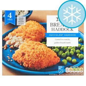 Tesco 4 Breaded Haddock Fillets 500G