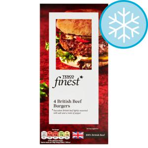 Tesco Finest 4 British Beef Burgers 454G