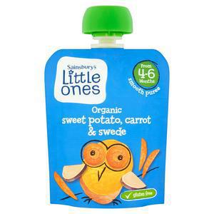 Sainsbury's Little Ones Organic Sweet Potato, Carrot & Swede Smooth Puree 4+ Months 70g