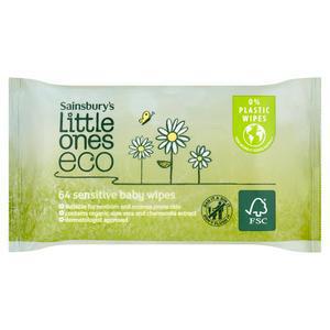 Sainsbury's Little Ones Eco 64 Sensitive Baby Wipes