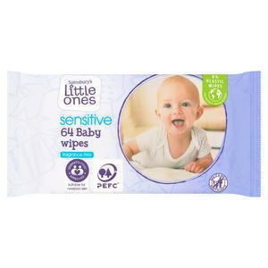 Sainsbury's Little Ones Fragrance Free Sensitive Bio Baby Wipes x64