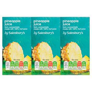 Sainsbury's Pure Pineapple Juice 3x200ml