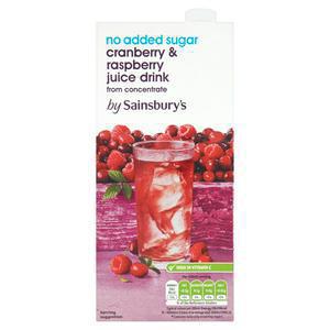 Sainsbury's Cranberry & Raspberry Juice Drink, No Added Sugar 1L