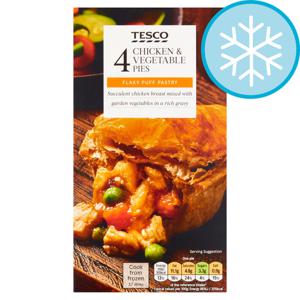 Tesco 4 Chicken & Vegetable Pies 568G