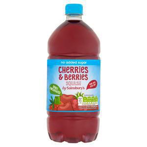 Sainsbury's Double Strength Cherries & Berries Squash, No Added Sugar 1.5L