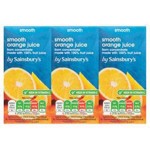 Sainsbury's Pure Orange Juice 6x200ml