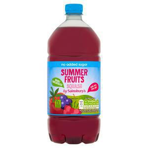 Sainsbury's Double Strength No Added Sugar Summer Fruits Squash 1.5L