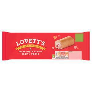 Lovett's Raspberry & Vanilla Mini Rolls x6 102g