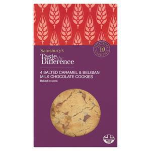 Sainsbury's Salted Caramel & Belgian Milk Chocolate Cookies Taste Difference x4