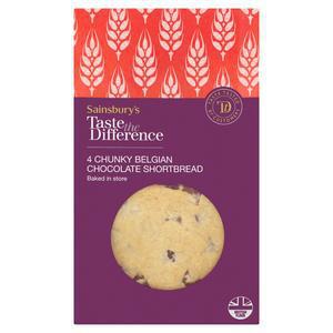 Sainsbury's Chunky Belgian Chocolate Shortbread Taste Difference x4