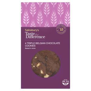 Sainsbury's Triple Belgian Chocolate Cookies Taste Difference x4