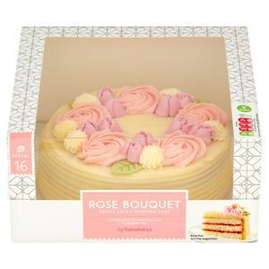 Sainsbury's Rose Bouquet Triple Layer Madeira Cake 1.04kg