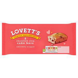 Lovett's Chocolate Chip Cake Bars x5 107g