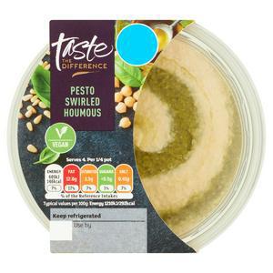 Sainsbury's Pesto Swirled Houmous, Taste the Difference 200g