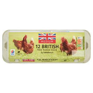 Sainsbury's Woodland Free Range Medium Eggs x12