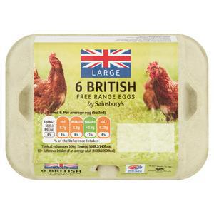 Sainsbury's Woodland Free Range Large Eggs x6