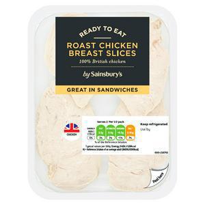 Sainsbury's Roast British Cooked Breast Chicken Slices 180g