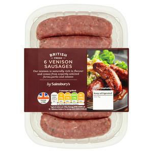 Sainsbury's British Fresh Venison Sausages x6 300g