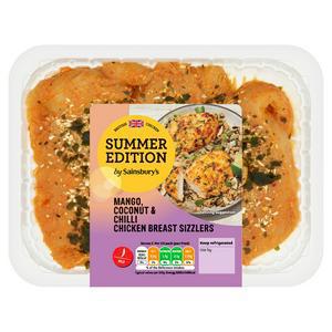 Sainsbury's Coconut & Mango Fresh British Chicken Breast Sizzlers 315g