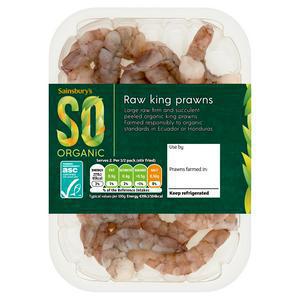 Sainsbury's Raw Peeled King Prawns, So Organic 165g