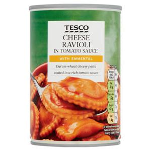 Tesco Cheese Ravioli In Tomato Sauce 400G