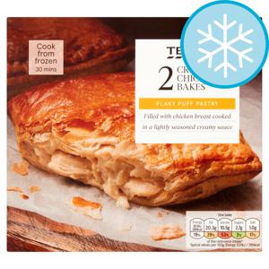 TESCO 2 CREAMY CHICKEN BAKES 280G P/M