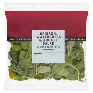 Sainsbury's Spinach, Watercress & Rocket Salad 80g