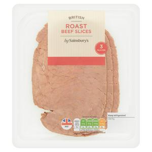 Sainsbury's British Roast Beef 85g, x3 Slices