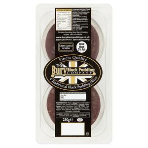 The Bury Black Pudding Company Traditional Black Pudding Slices x4 230g