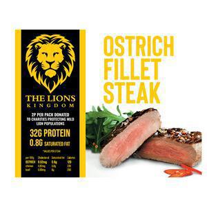 The Lions Kingdom Ostrich Fillet Steak x2 250g