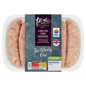 Sainsbury's British Pork Sausages, Taste the Difference x6 400g