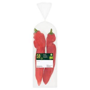 Sainsbury's Sweet Pointed Red Peppers, SO Organic x2