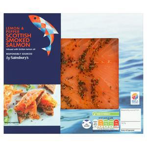 Sainsbury's Lemon & Pepper Smoked Salmon with Sicilian Lemon Oil 100g