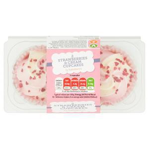 Sainsbury's Strawberry & Cream Cupcakes x2