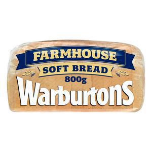 Warburtons Soft Farmhouse Medium Sliced White Bread 800g