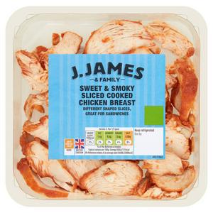 J.James & Family Sweet & Smoky Cooked British Chicken Breast Slices 240g