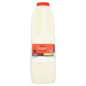 Sainsbury's British Skimmed Milk 1.13L (2 pint)