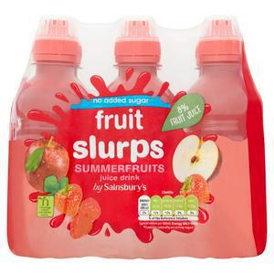 Sainsbury's No Added Sugar Fruit Slurps Summer Fruits Juice Drink 6x250ml