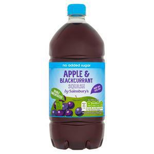 Sainsbury's Apple & Blackcurrant Squash, No Added Sugar 1.5L