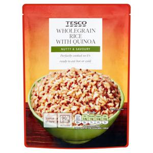 TESCO WHOLEGRAIN & QUINOA M/WAVE RICE 250G