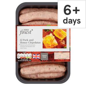 Tesco Finest 12 Pork & Honey Chipolatas 375G