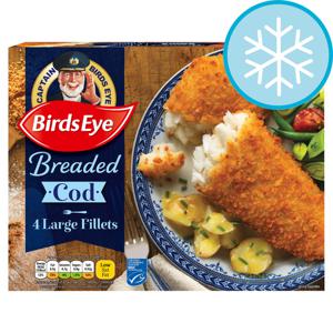 Birds Eye 4 Large Breaded Cod Fillets 440G