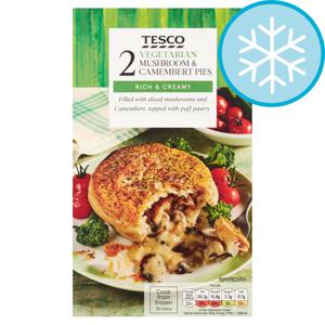 Tesco 2 Vegetarian Mushroom & Camembert Pies 360G