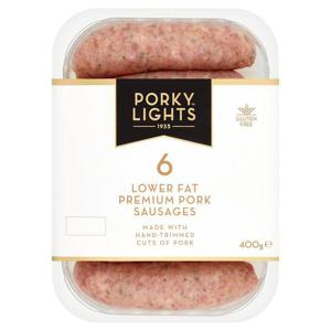 Porky Lights Low Fat Sausages 6 Pack