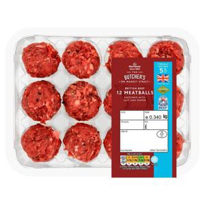 Morrisons 12 Beef Meatballs 5% Fat