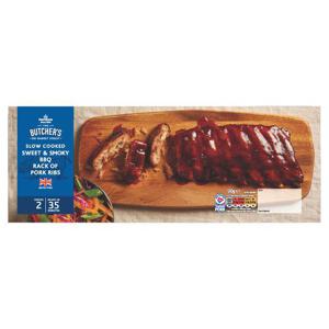 Morrisons Slow Cooked Sweet & Smokey Bbq Rack Of Pork Ribs