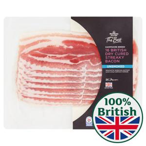 Morrisons The Best 16 Dry Cured Unsmoked Streaky Bacon Rashers